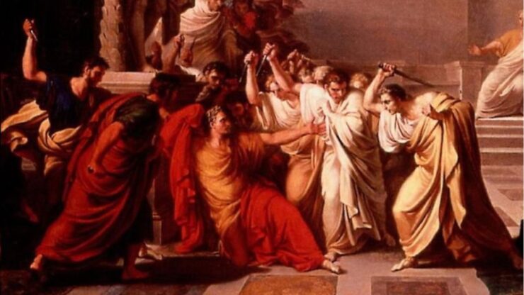 Giulio Cesare viene assassinato