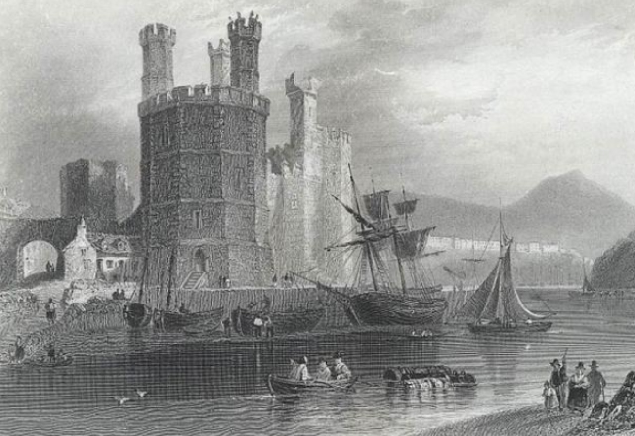 castello di Caernarfon illustrazione