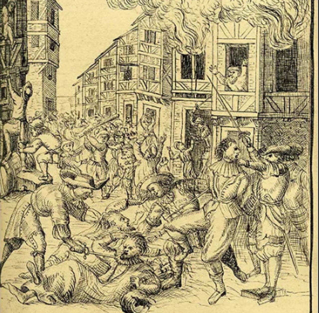Pogrom di Strasburgo illustrazione violenze