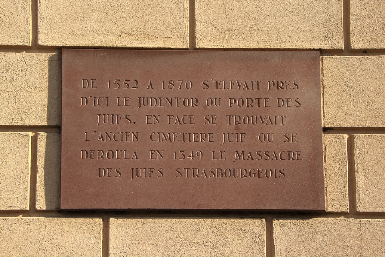 Pogrom di Strasburgo targa commemorativa