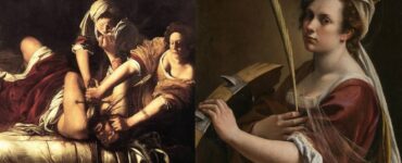 "Giuditta che decapita Oloferne" e "Autoritratto come Santa Caterina" di Artemisia Gentileschi.