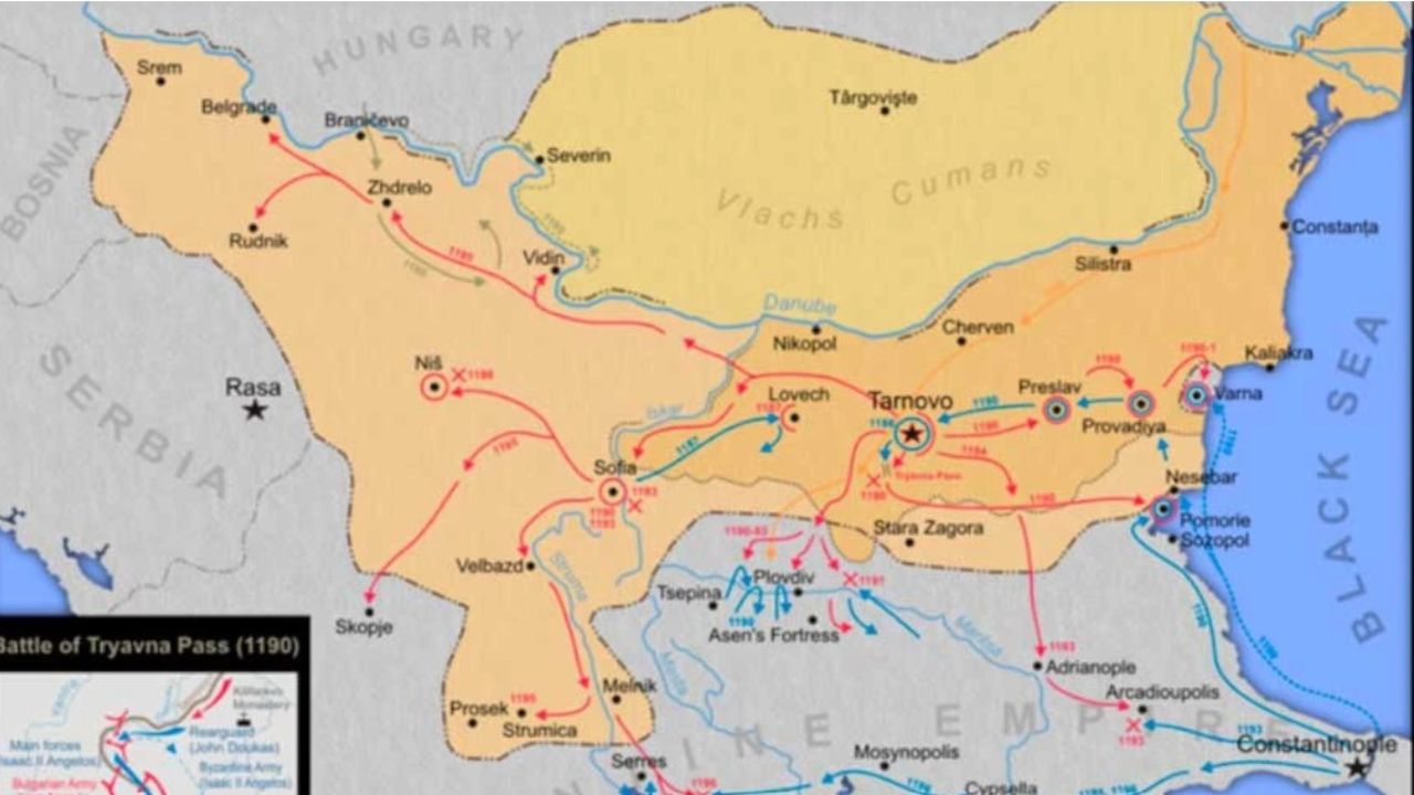 Mappa di tutti i territori di Pietro II 