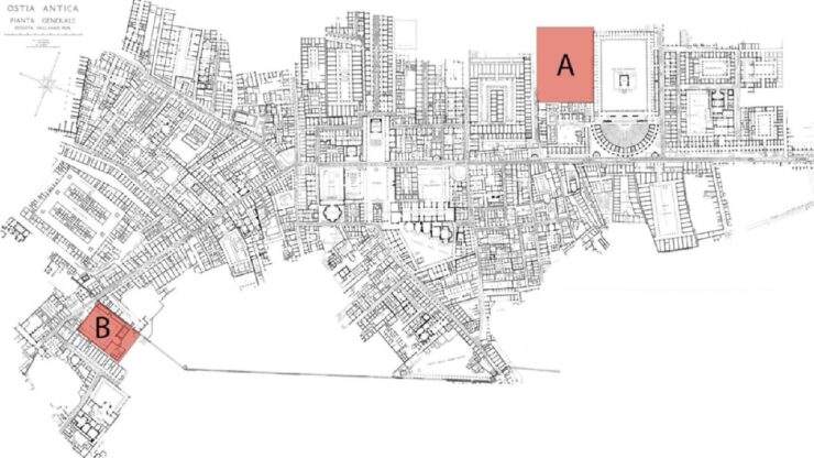 Ostia Antica mappa
