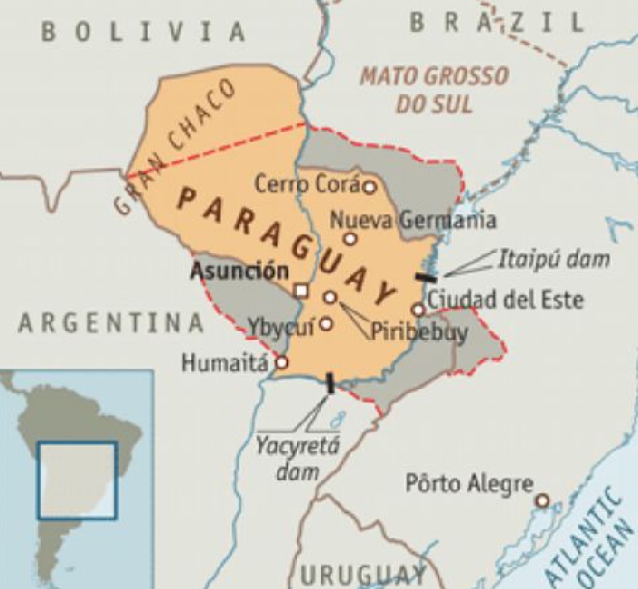 Paraguay Stroessner mappa