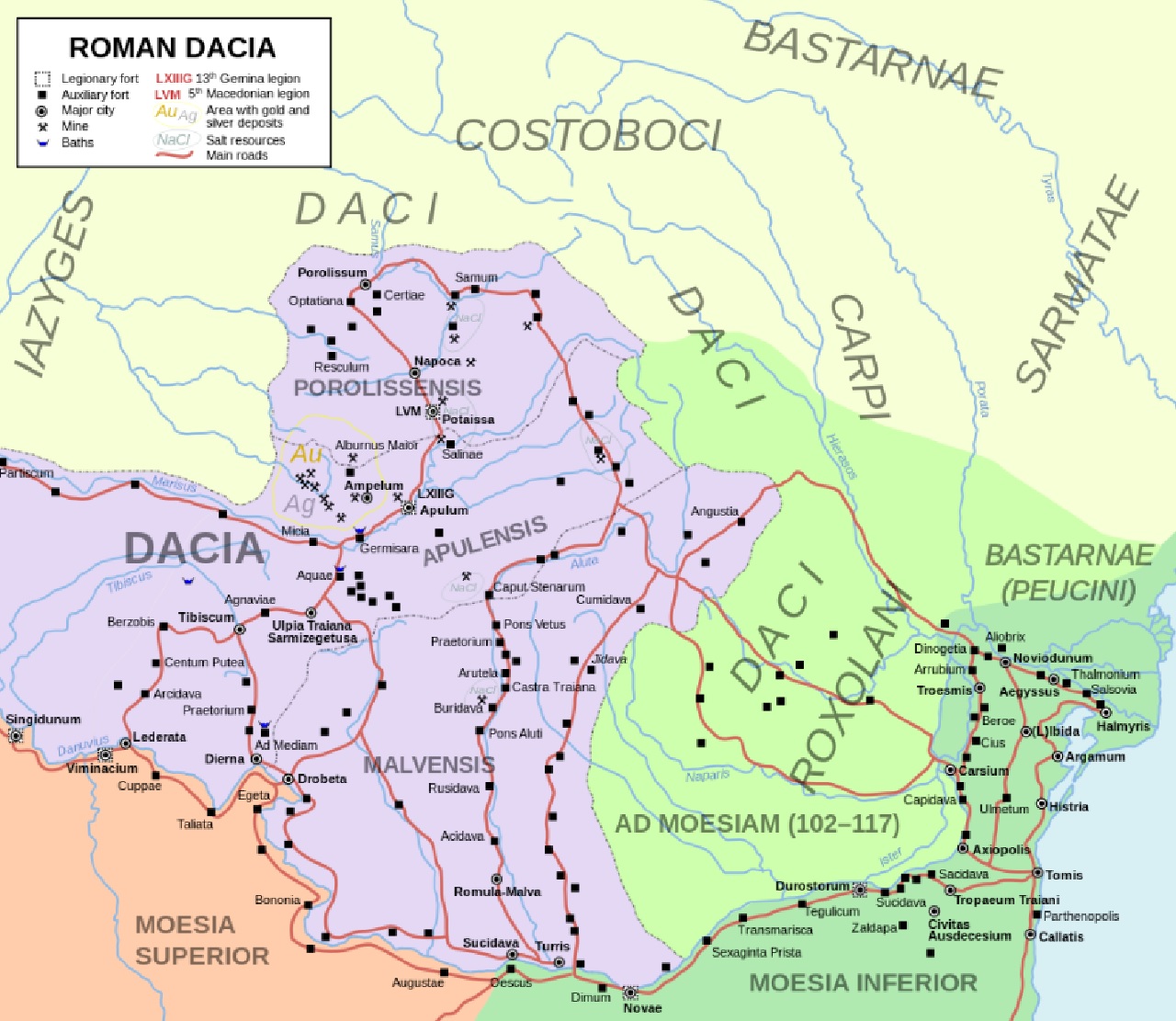 cinta fortificata di Sarmizegetusa mappa Dacia romana