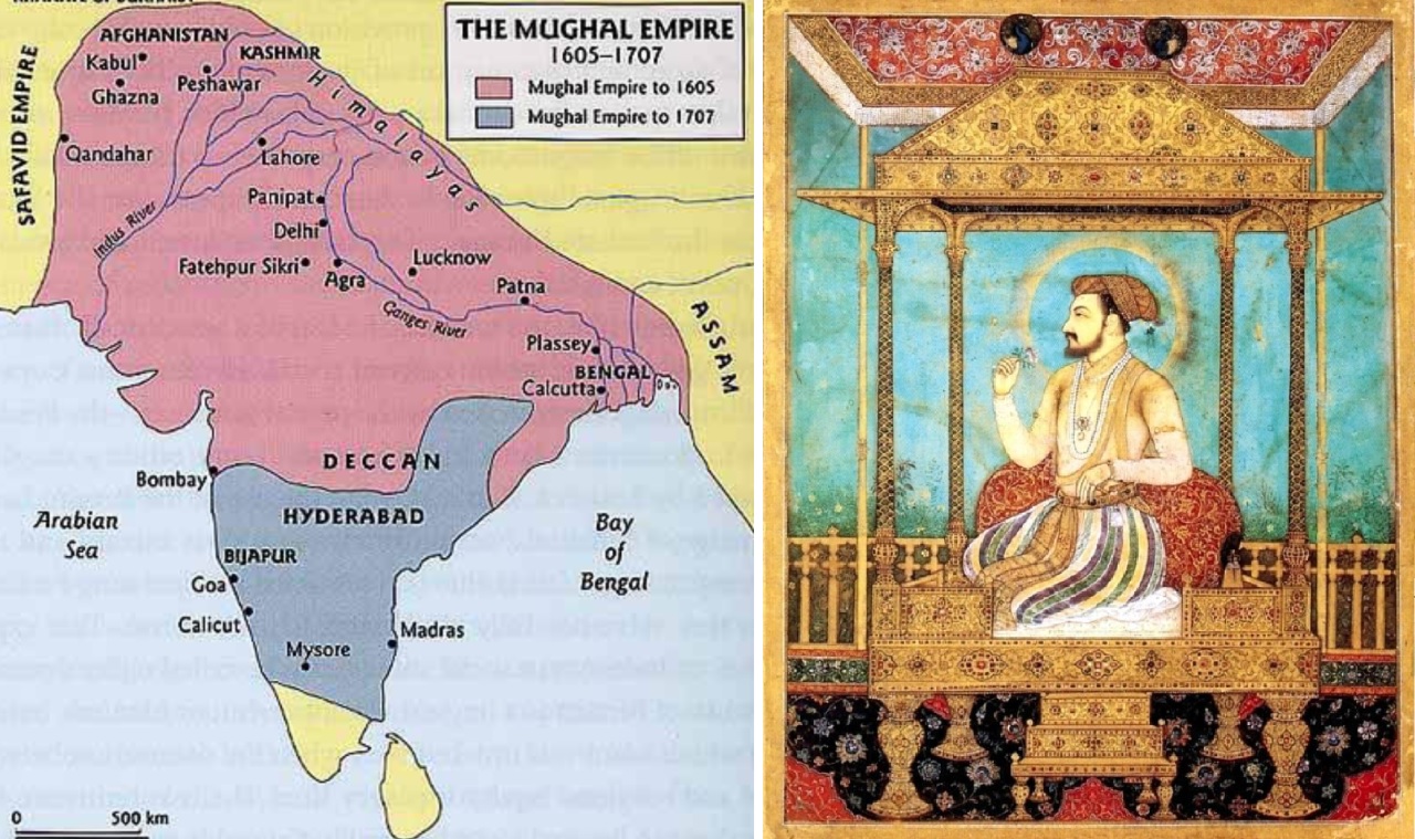 Trono del Pavone cartina estensione Impero Moghul
