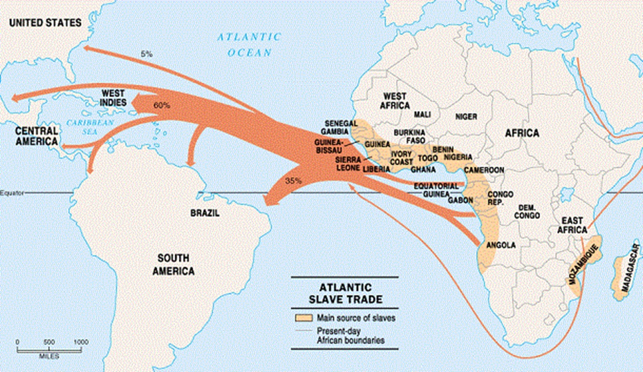 schiavo Tratta Atlantica cartina