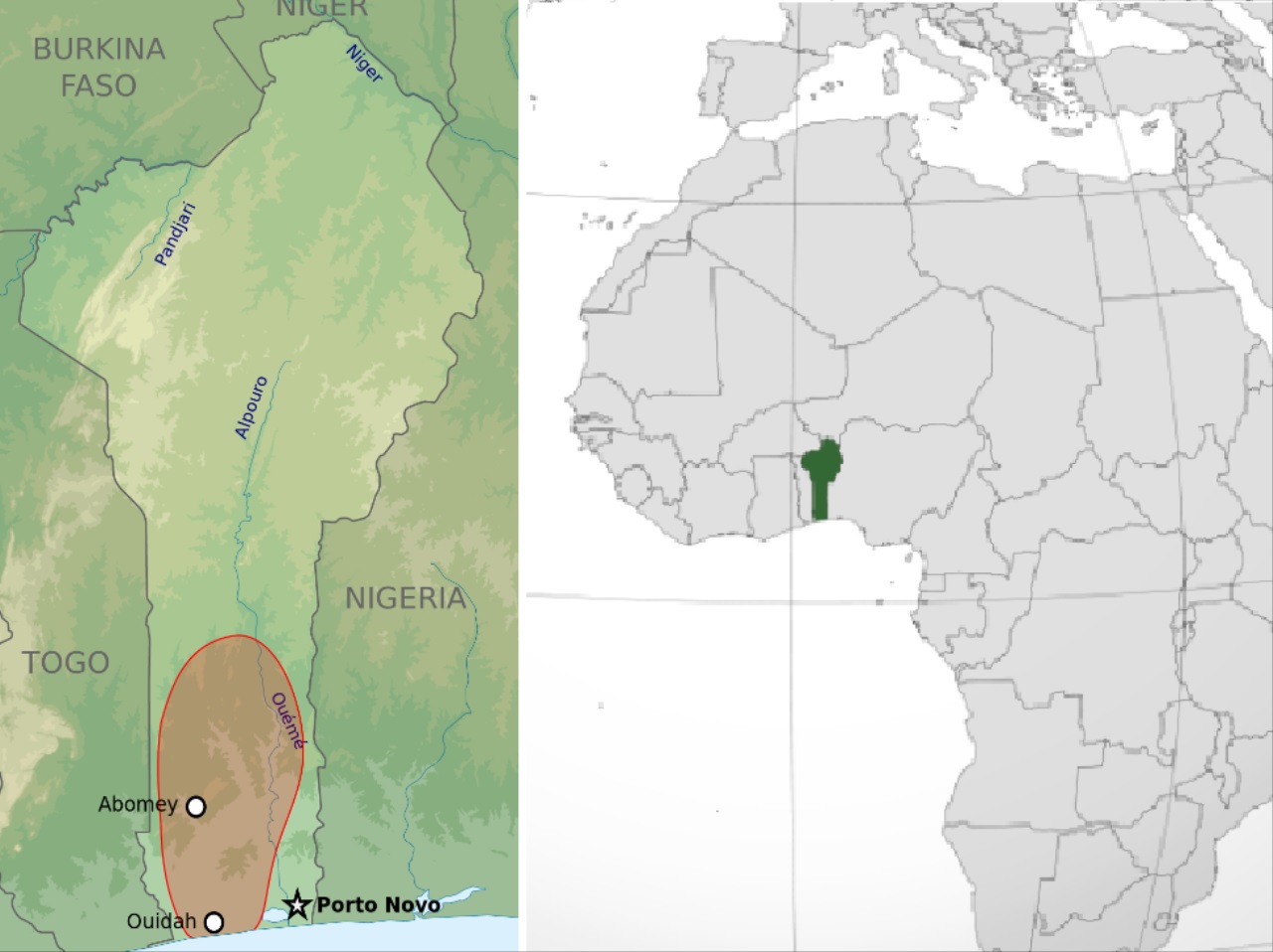 Amazzoni del Dahomey cartina odierno Benin