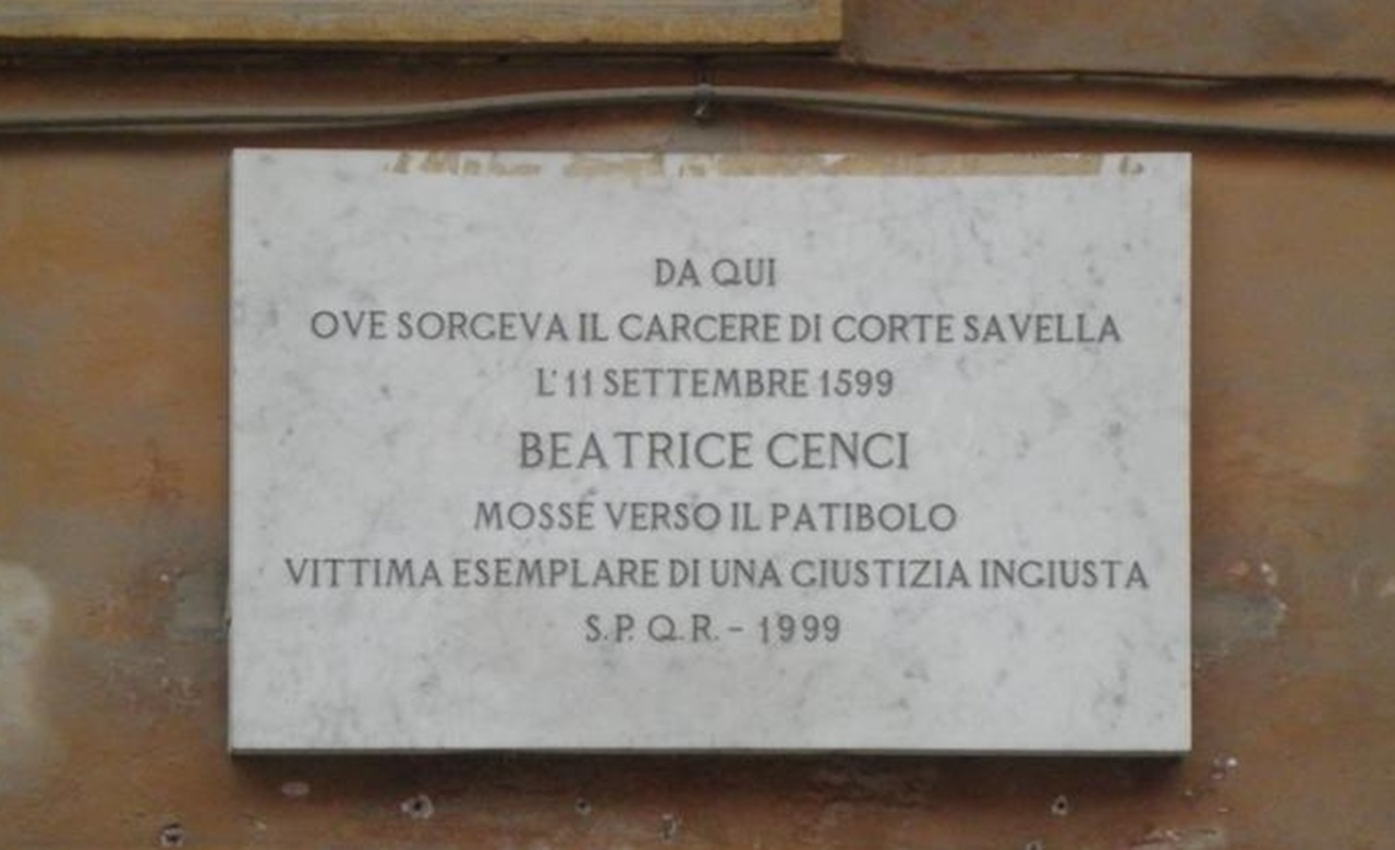 Beatrice Cenci targa commemorativa Roma