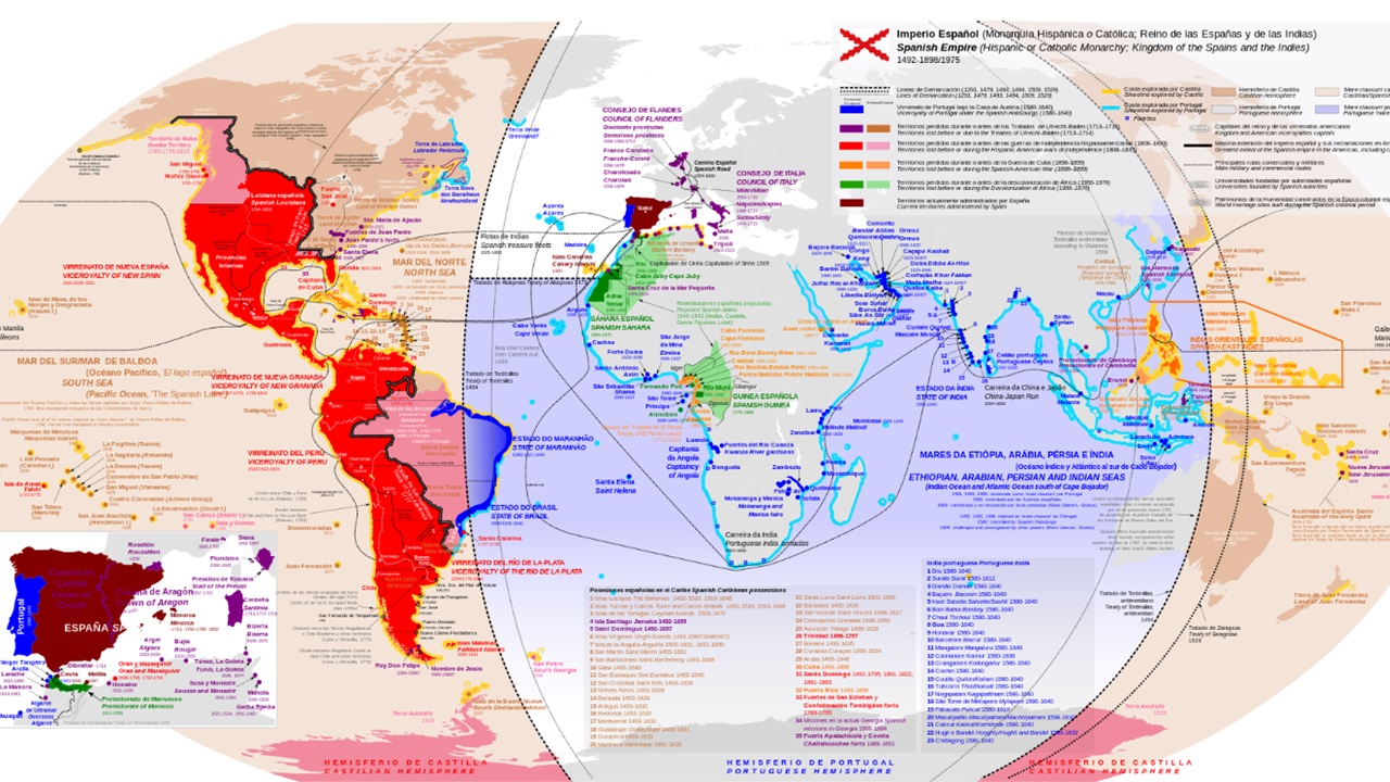 la leggenda nera mappa conquiste spagnole
