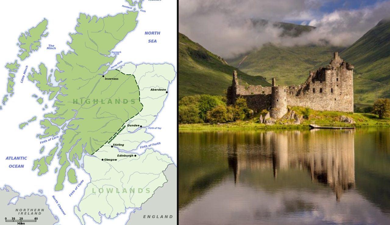 Highlands scozzesi cartina e territorio