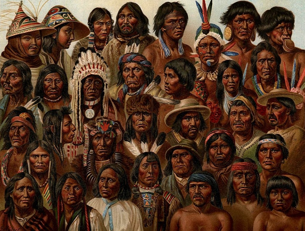 mappa geografica raffigurazione ideale tribù native americane XX secolo