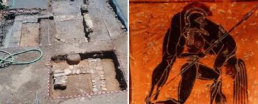 preziosa stele di marmo ritrovata in un edificio sommerso in Grecia