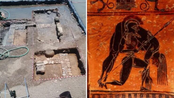 preziosa stele di marmo ritrovata in un edificio sommerso in Grecia