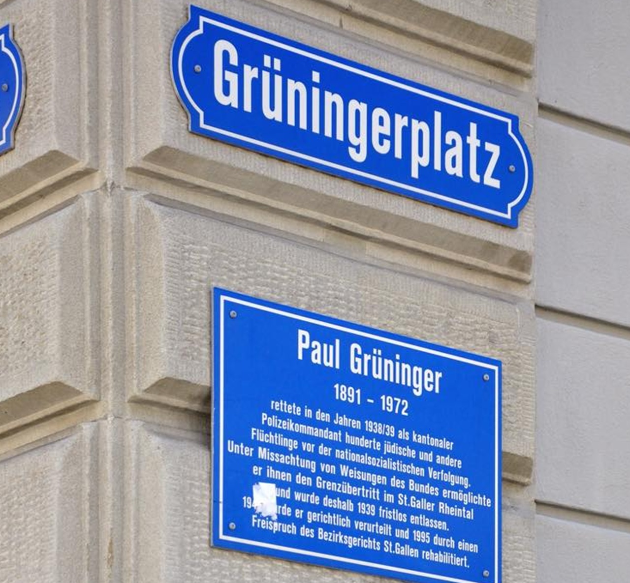 Paul Grüninger targa commemorativa piazza San Gallo