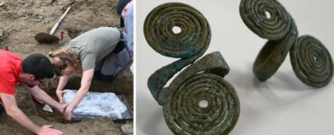 scopre in un campo arato dei particolari dischi metallici di 3.500 anni fa tesoro Güttingen