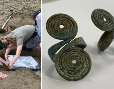 scopre in un campo arato dei particolari dischi metallici di 3.500 anni fa tesoro Güttingen