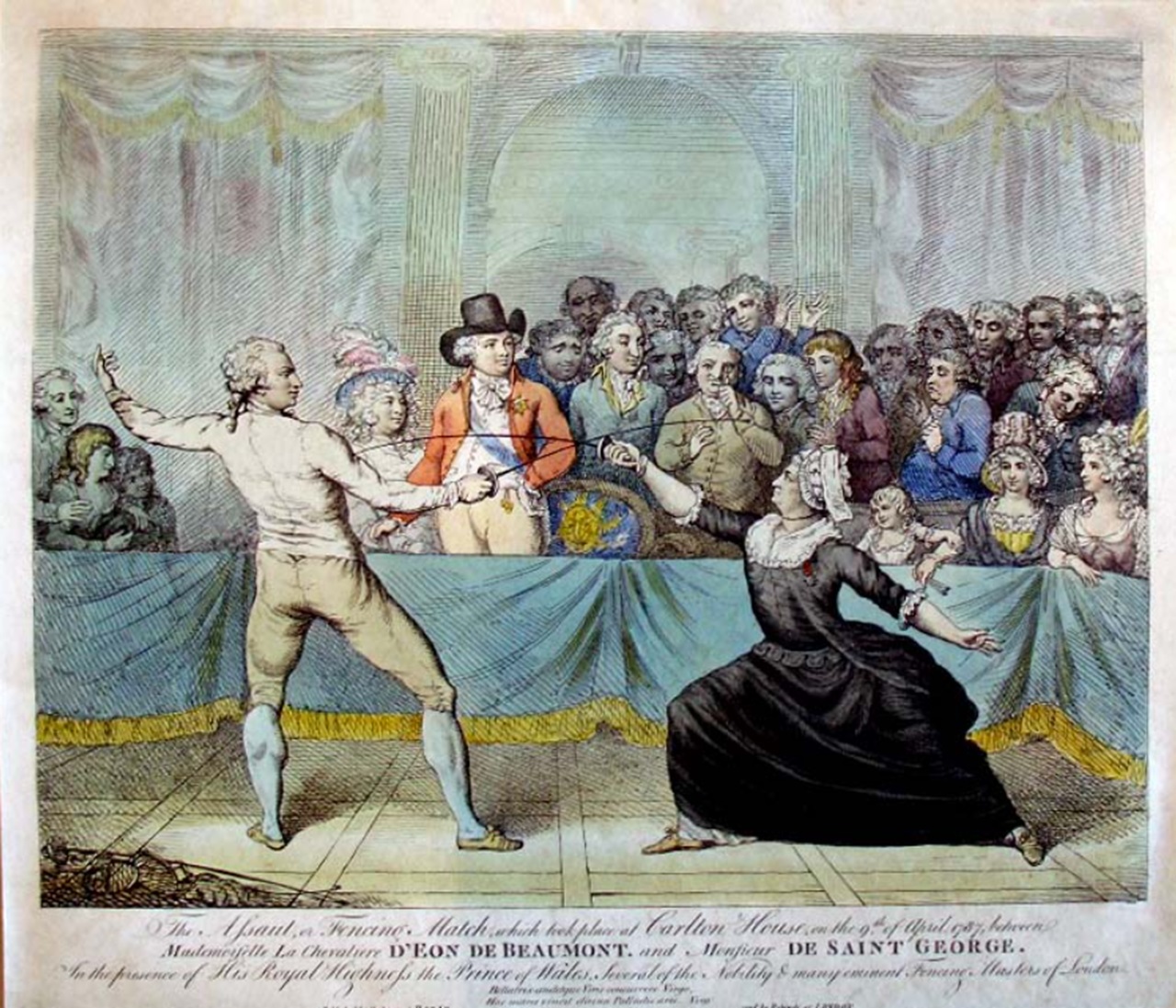 Chevalier d'Éon vignetta satirica duello