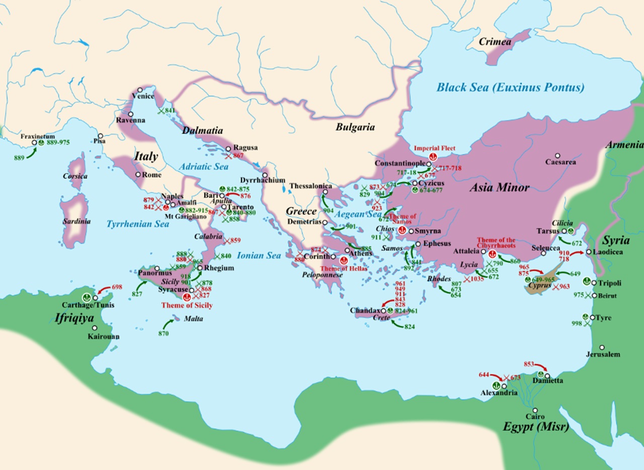 reati sessuali cartina impero romano oriente sotto Leone III nel 717 d.C.
