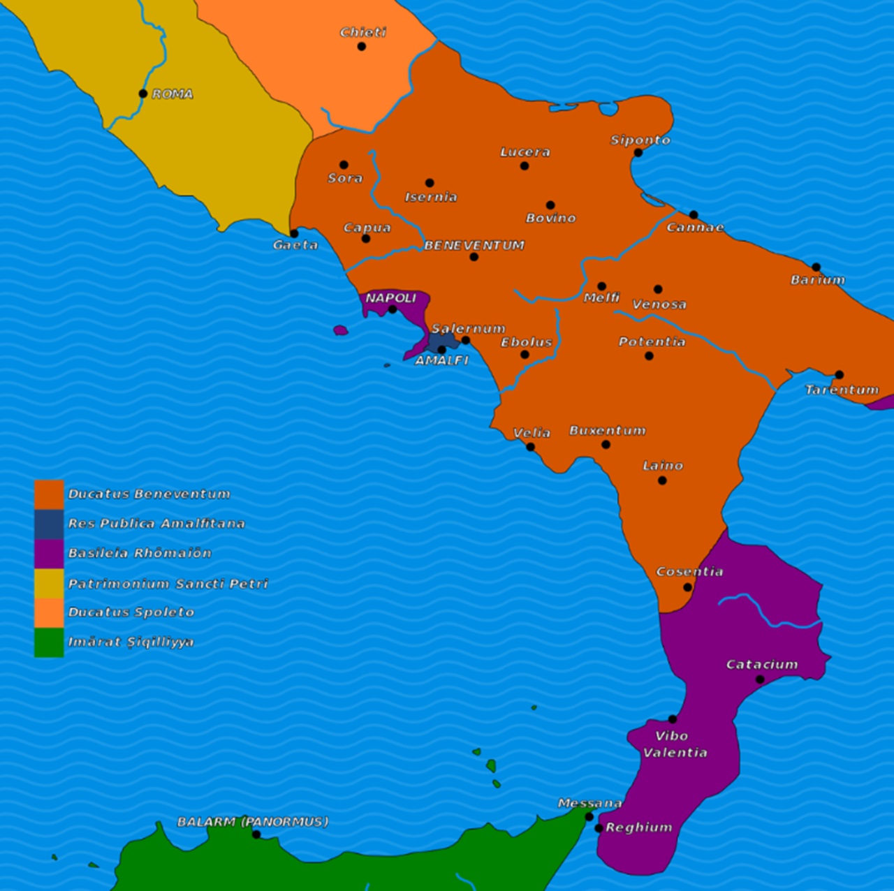 Emirato di Bari cartina primi decenni dell'800