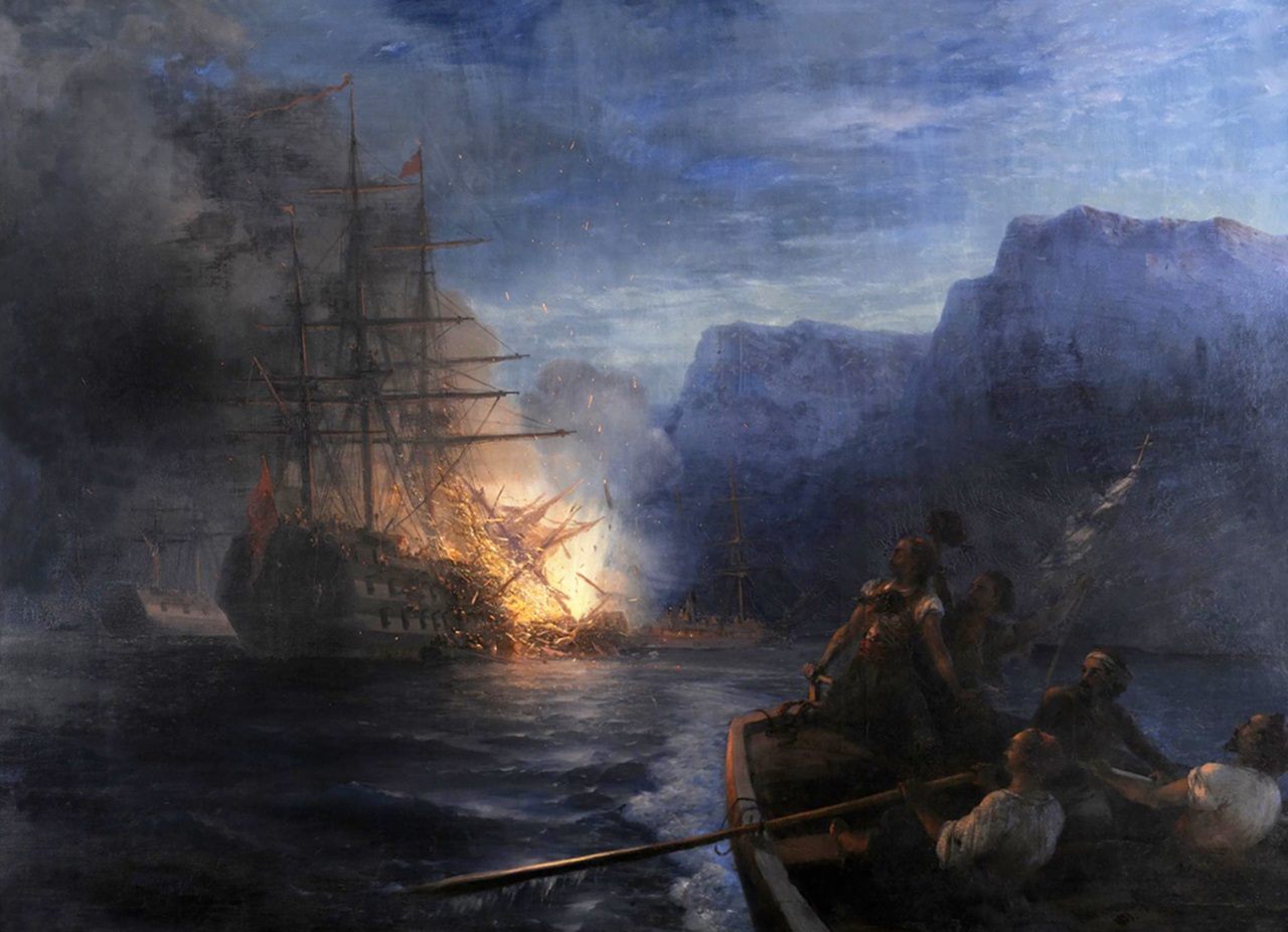 Massacro di Chio affondamento ammiraglia ottomana