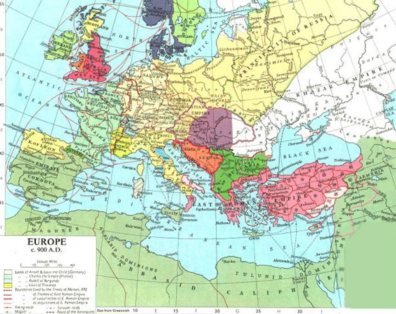 Saraceni cartina Europa IX secolo