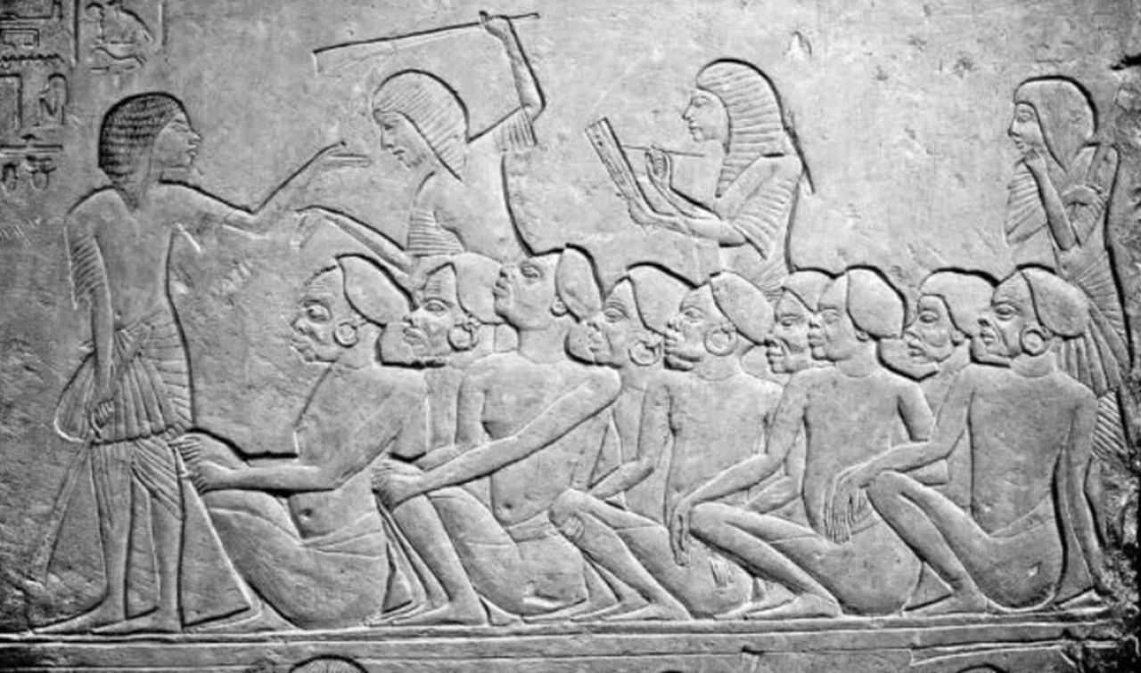 schiavo pannello murale raffigurante schiavi egizi