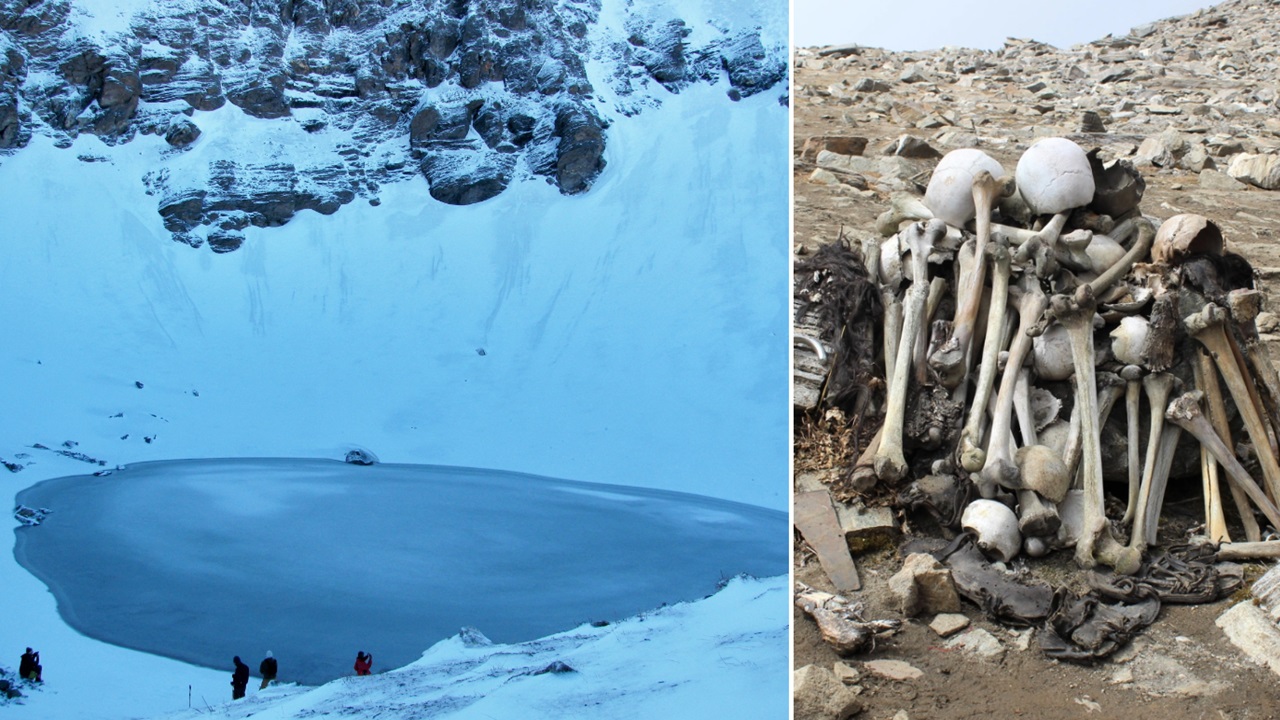 Lago degli Scheletri resti ignoti congelati sulle vette dell'Himalaya