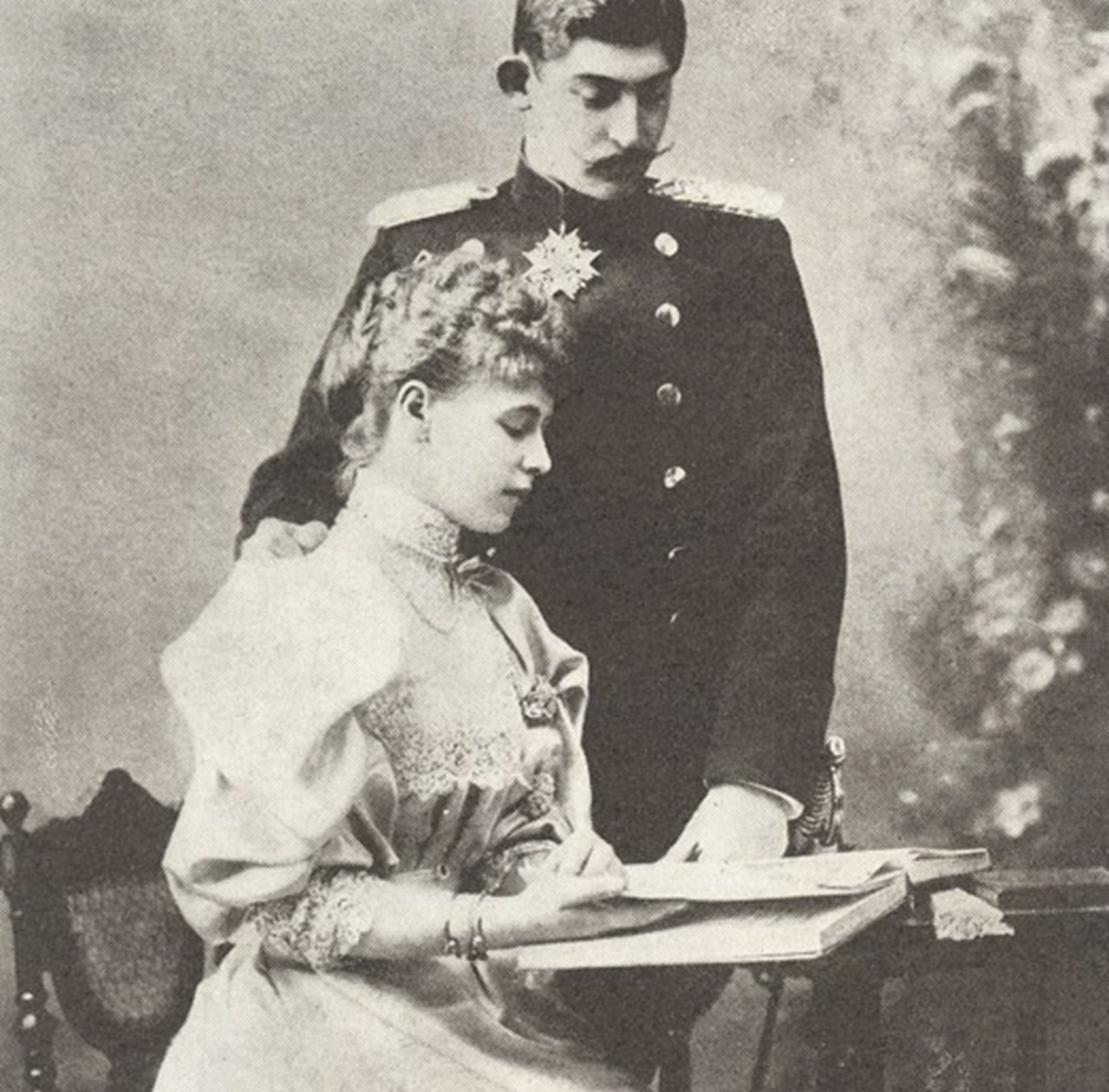 Maria di Sassonia-Coburgo-Gotha con Ferdinando, erede al trono