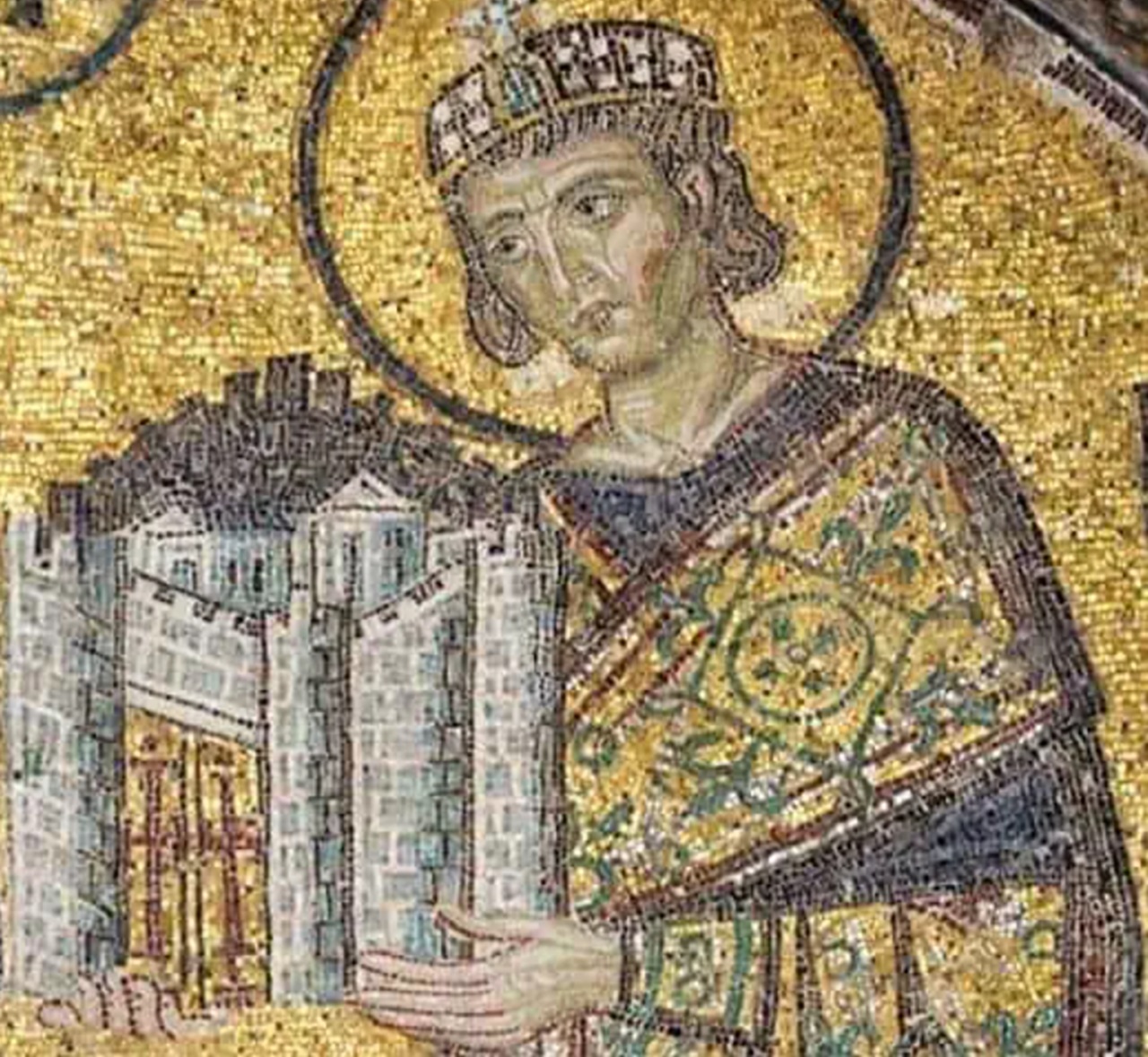 tempio romano mosaico Costantino imperatore