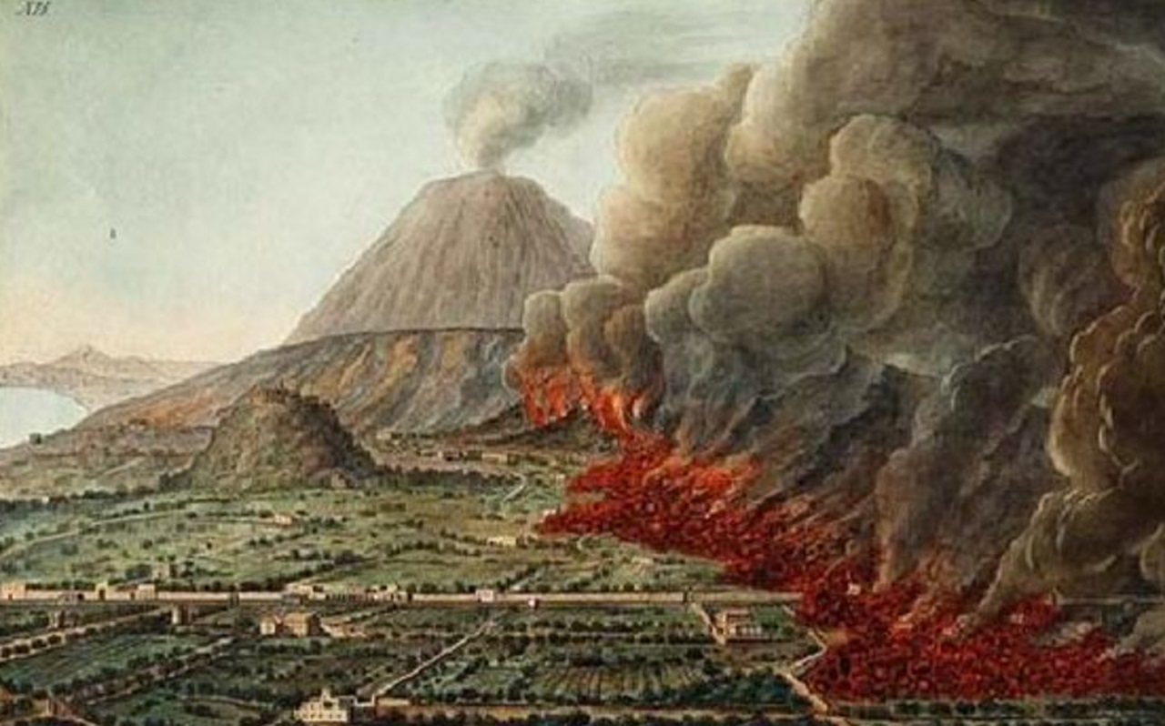 Villa Romana dipinto eruzione Vesuvio