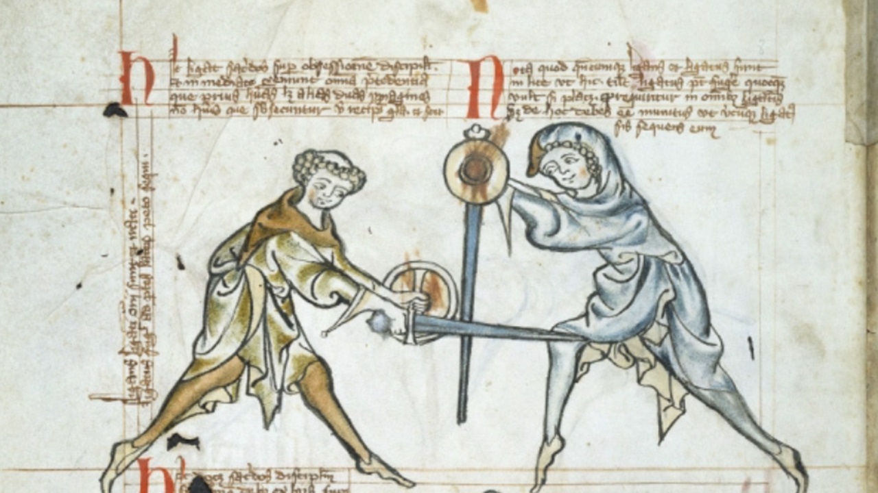 scherma dipinto manuale combattimento medievale
