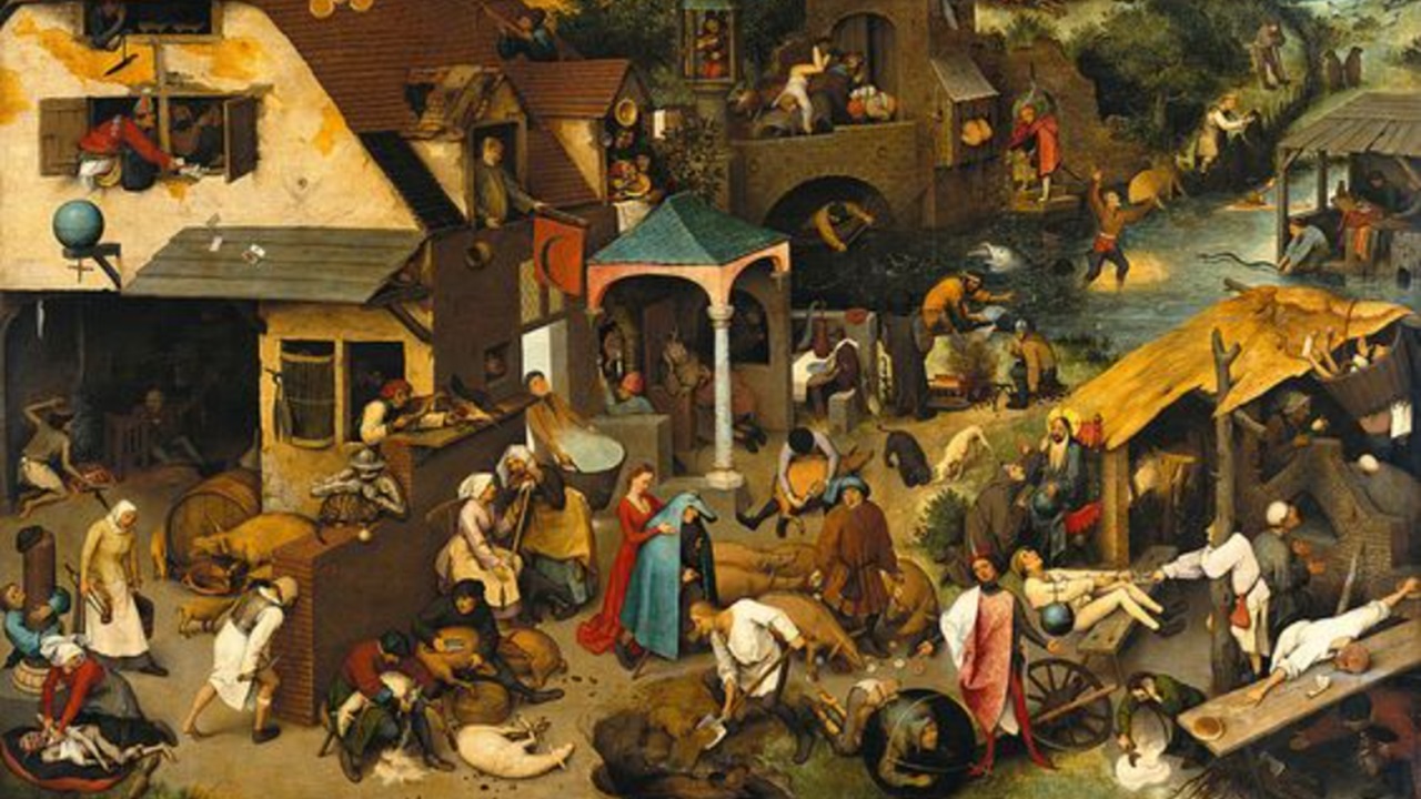Pieter Bruegel il vecchio immagine "Proverbi fiamminghi"