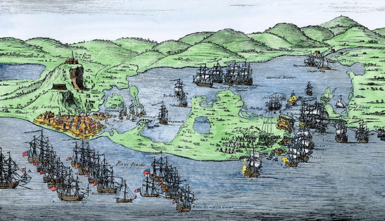 Cartagena de Indias mappa accessi strategici alla baia