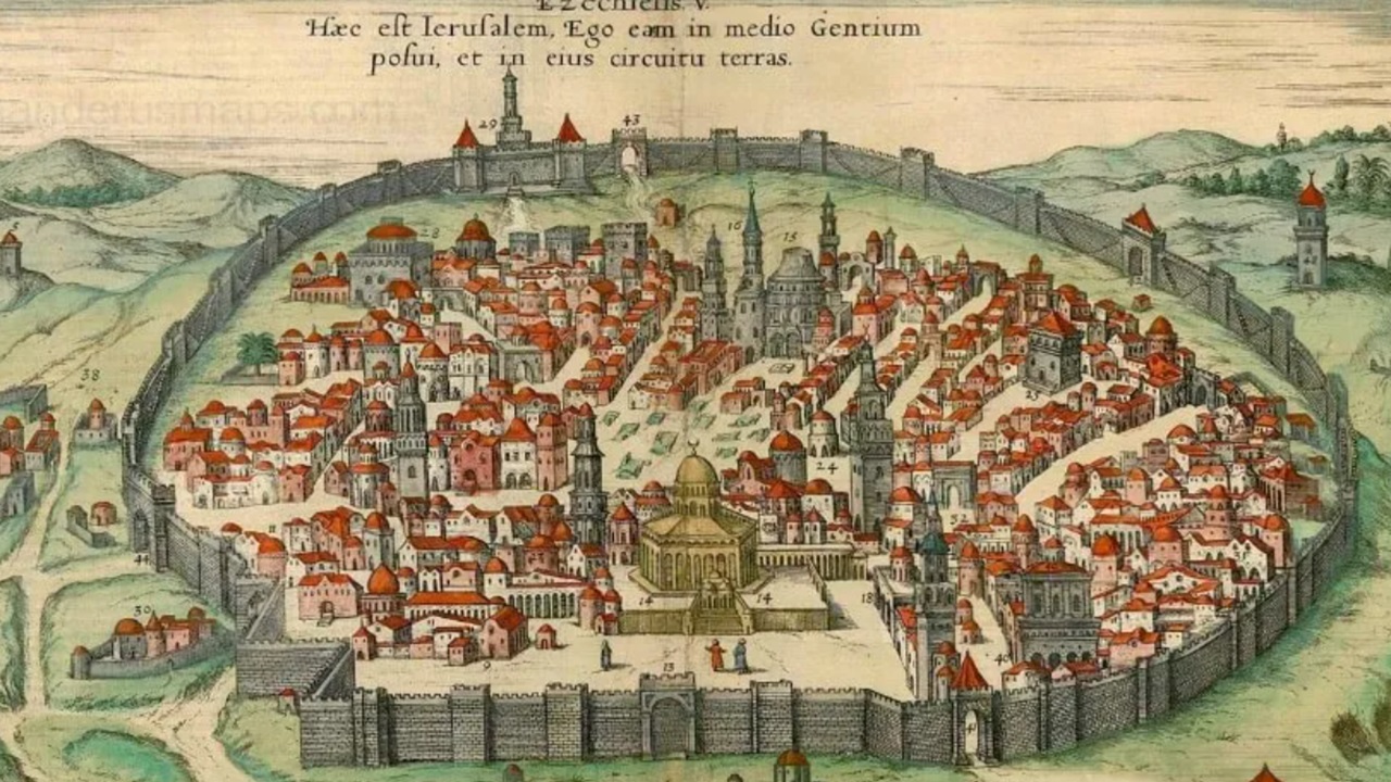 alleanza Sasanide-Ebraica immagine mappa Gerusalemme