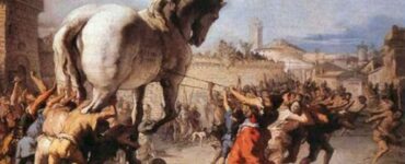 Guerra di Troia immagine assalto con cavallo