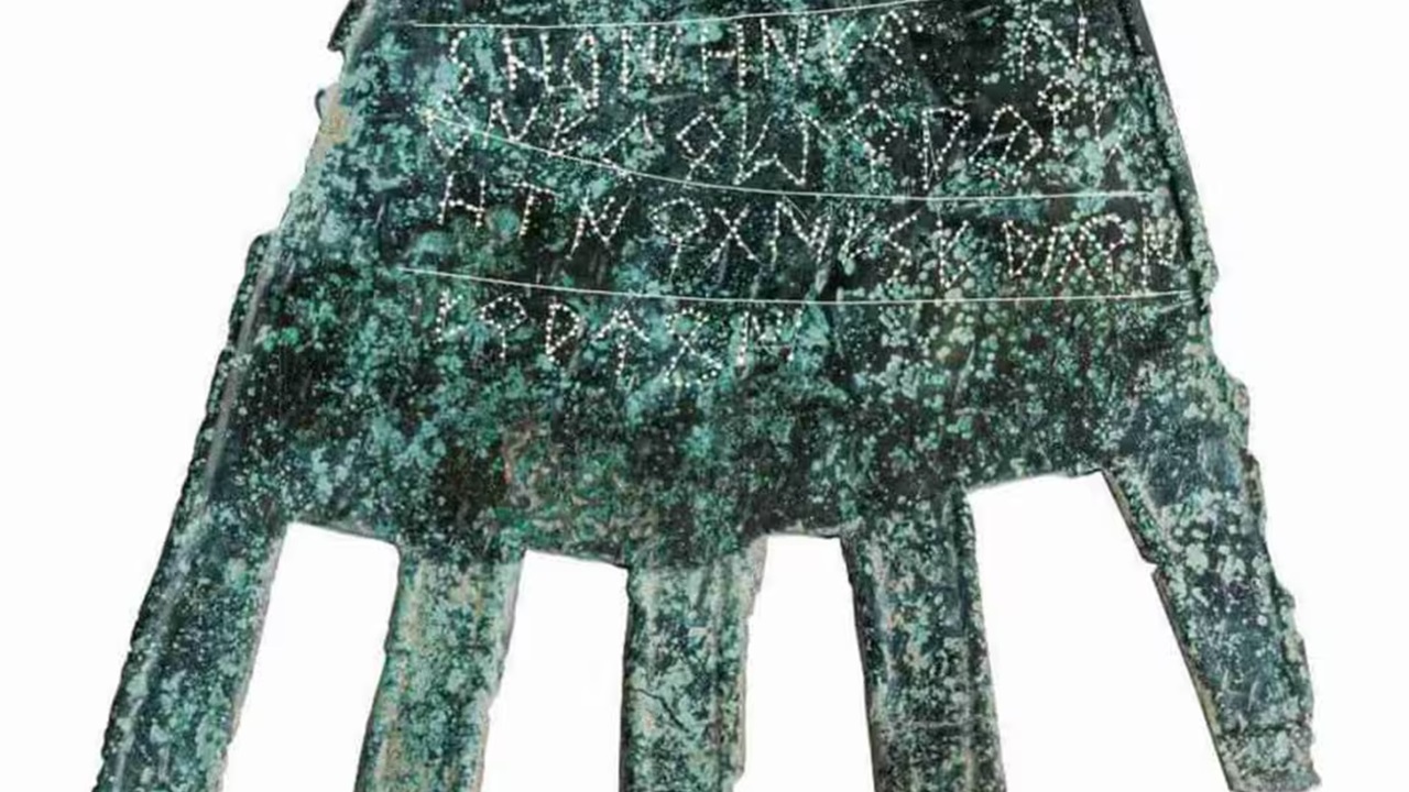 Svelato il significato delle incisioni su una misteriosa mano di bronzo di 2.000 anni fa