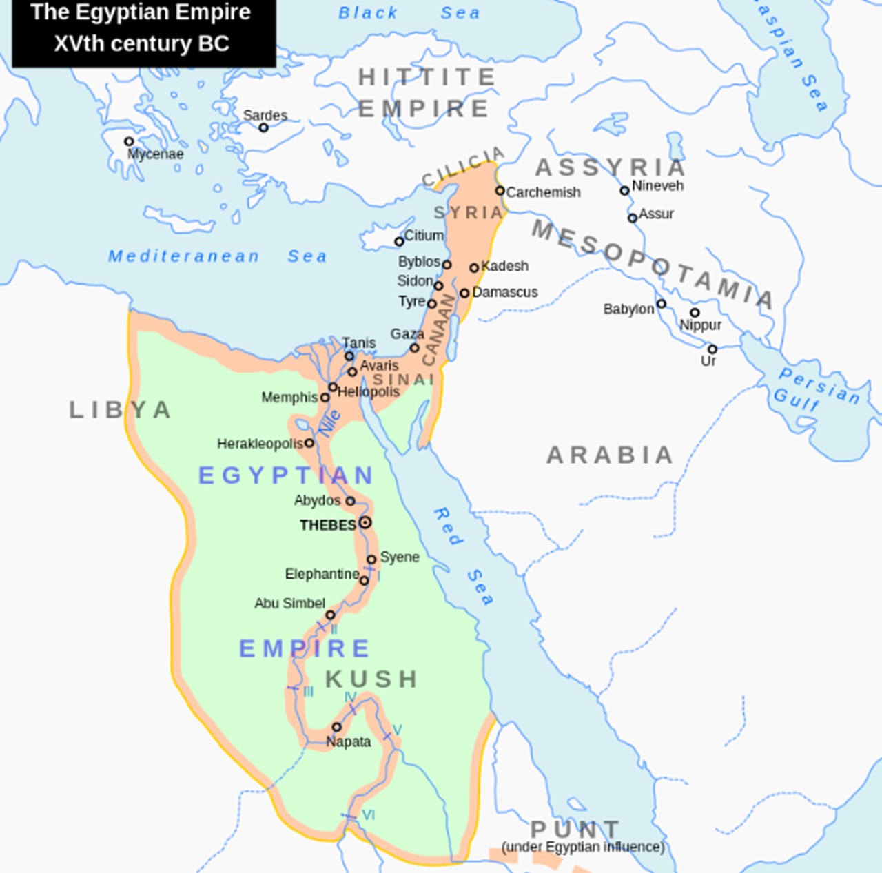 Tiy massima espansione XV secolo a.C. Nuovo Regno