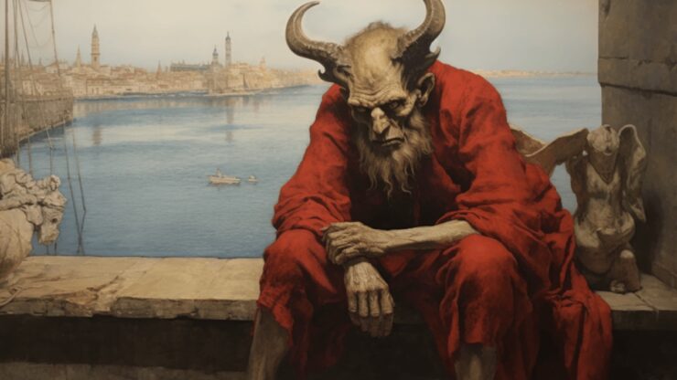 Diavolo Lisbona dipinto