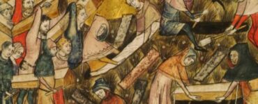 Sepoltura delle vittime della Peste nera in una miniatura del 1353.