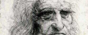 particolare dell'autoritratto di Leonardo, morto il 2 maggio 1519