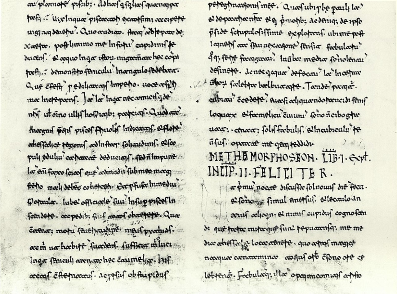 Apuleio scritto della Metamorfosi dell'XI secolo