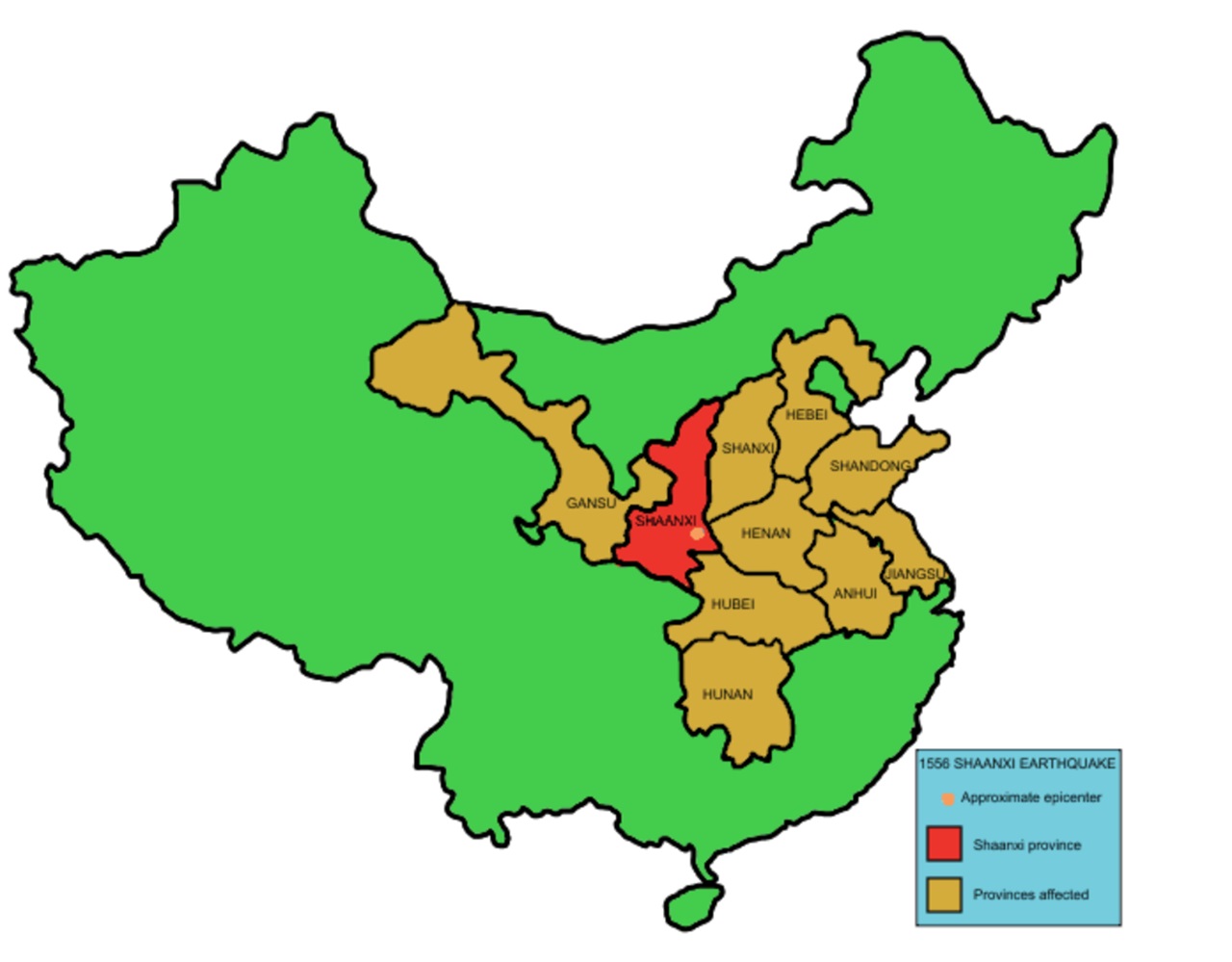 terremoto di Jiajing foto mappa