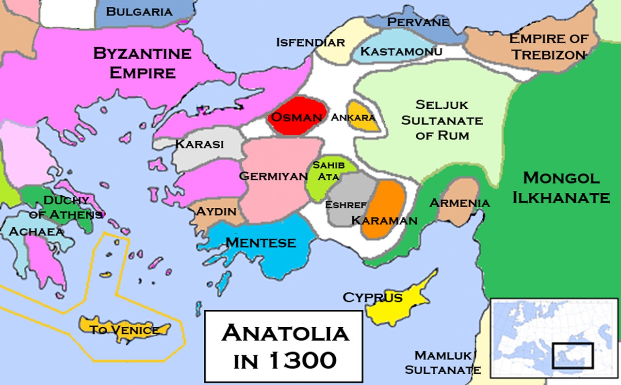 Compagnia Catalana mappa impero romano nel 1300