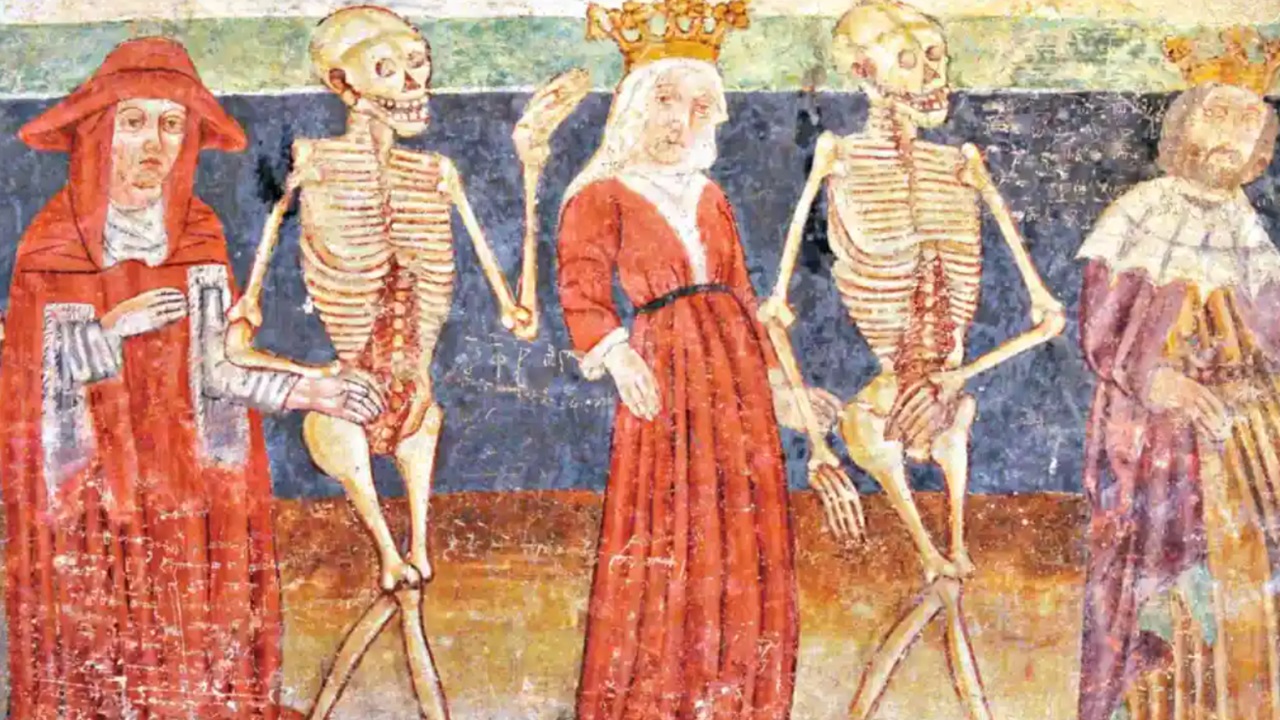 affresco medievale immagine danza macabra