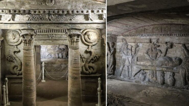 catacombe di Kom el-Shoqafa meraviglie del mondo antico scoperte accidentalmente da un asino