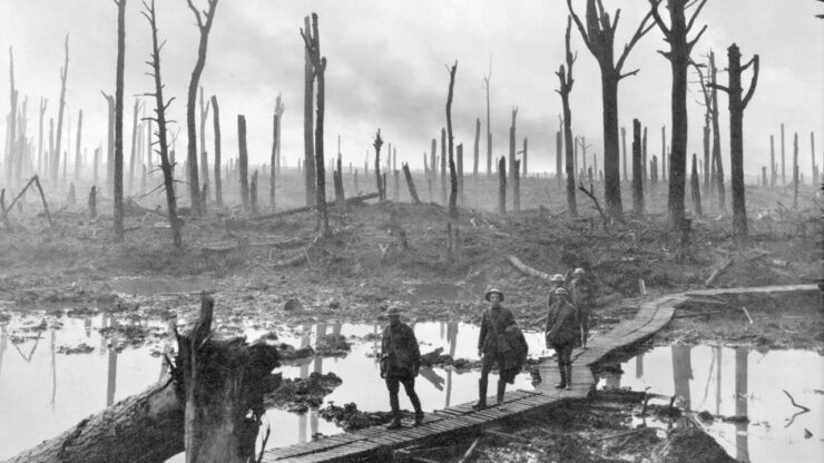 terza battaglia di Ypres paesaggio distrutto
