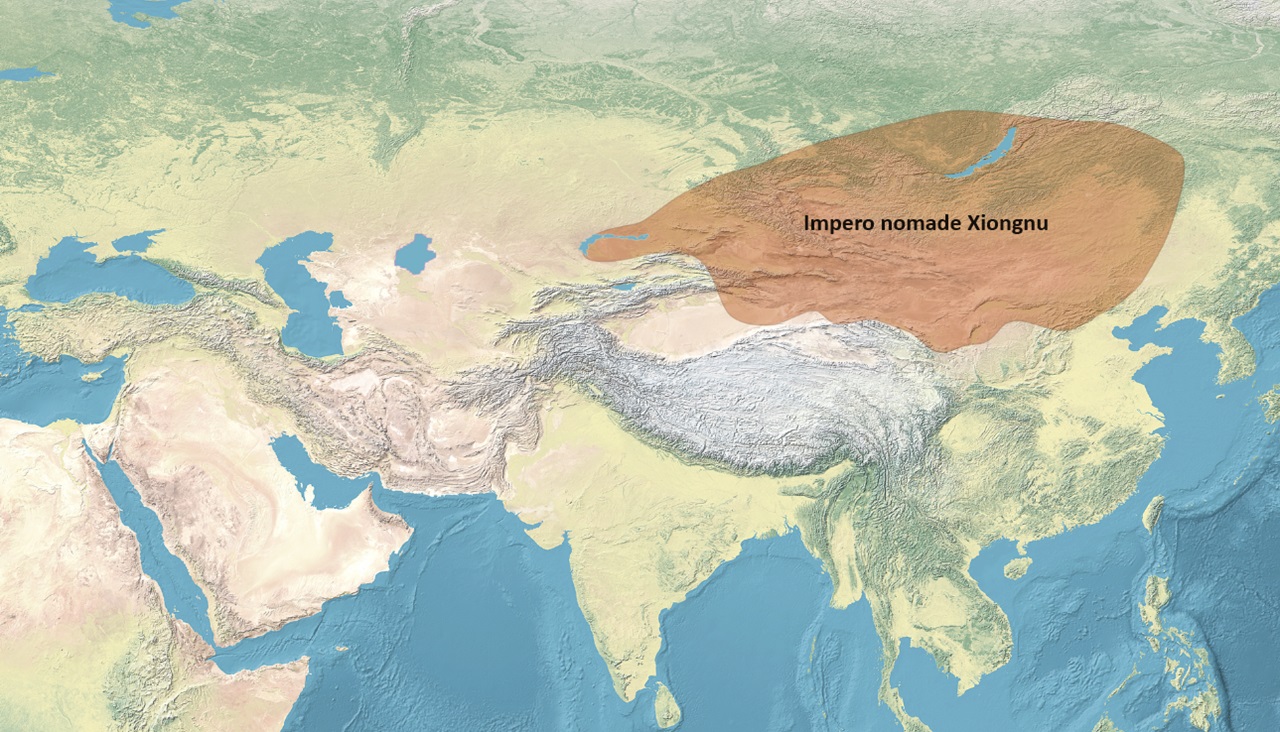 Xiongnu cartina estensione massima impero