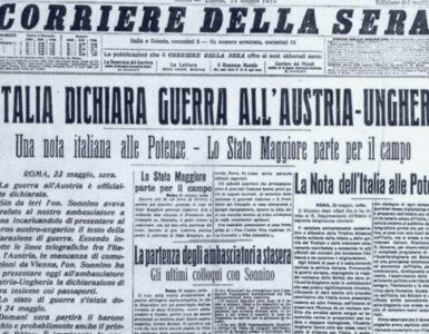 Articolo che riporta la dichiarazione di guerra del 24 maggio 1915