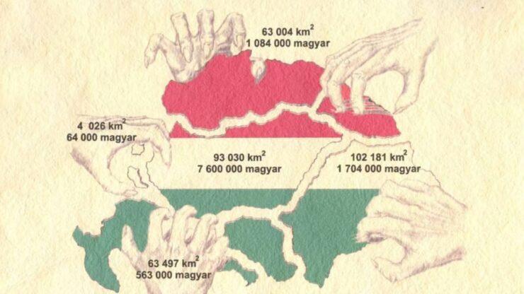 Mappa Trattato di Trianon, firmato il 4 giugno 1920